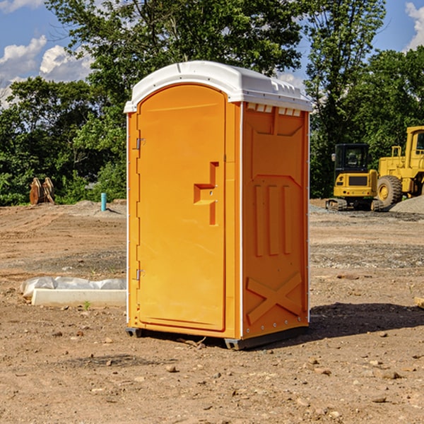 can i customize the exterior of the porta potties with my event logo or branding in Whitesboro Alabama